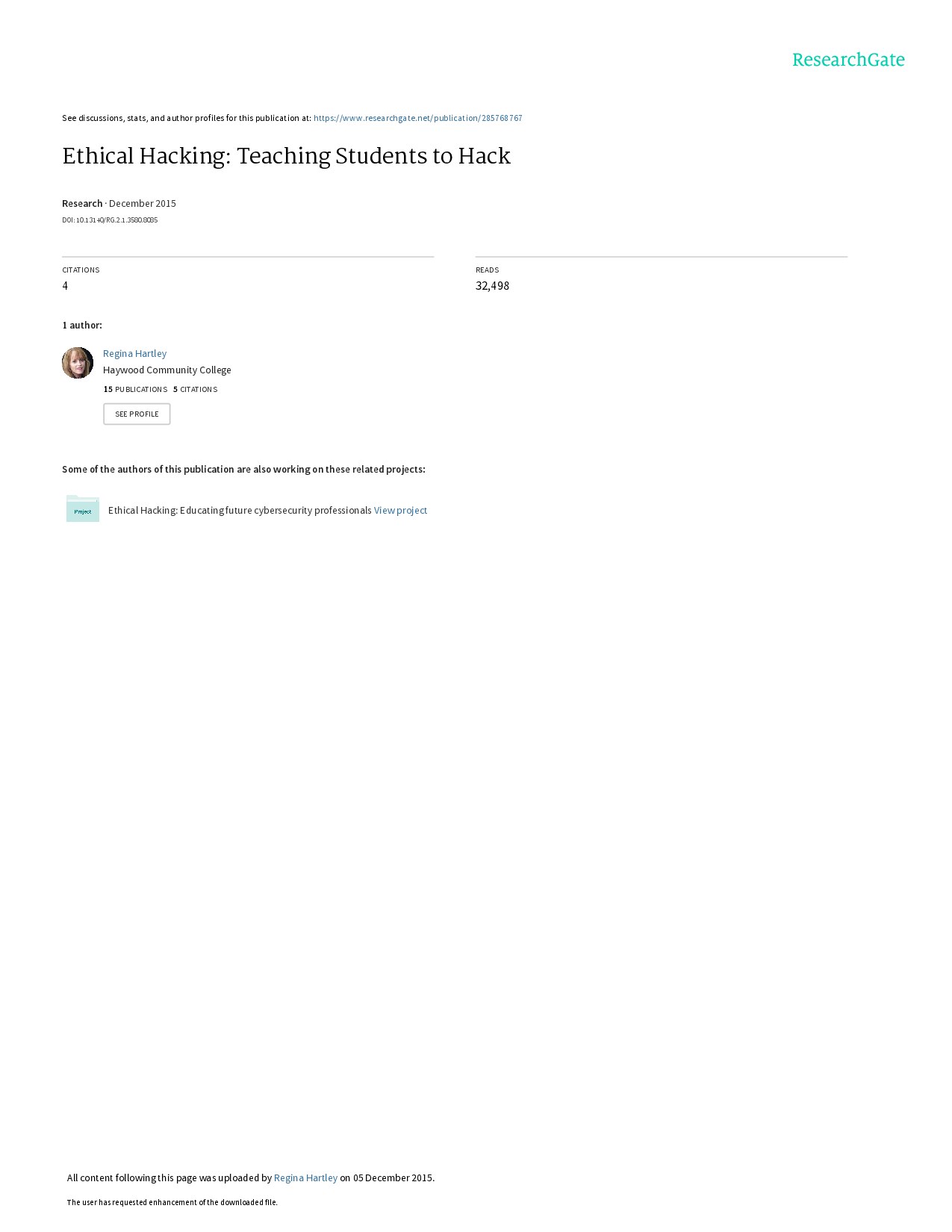 Running head: ETHICAL HACKING: RATIONALE FOR HACKING